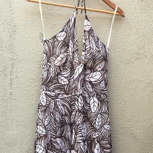 Tropical print halter dress